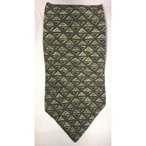 NOS Mark Alexander Brown Tan Black Triangle Patterned Silk Neck Tie 56" long